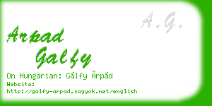 arpad galfy business card