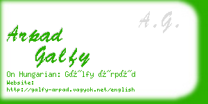 arpad galfy business card
